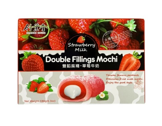 

Моти пирожные Bamboo House Double Fillings Mochi Клубника с молоком 180 г