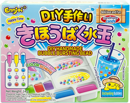 

Конфета жевательная Ennjoi Сделай сам Bubble bursting bead Лопающиеся пузырьки, 14 г