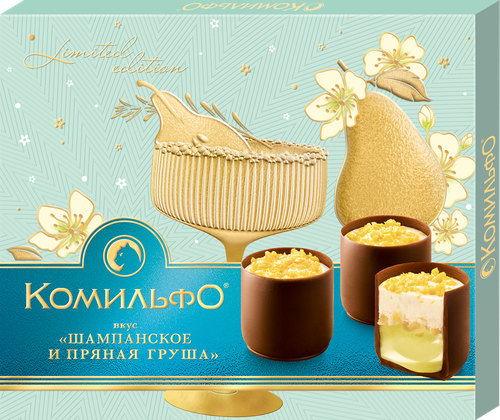 

Конфеты шоколадные КОМИЛЬФО Шампанское и пряная груша, 232г