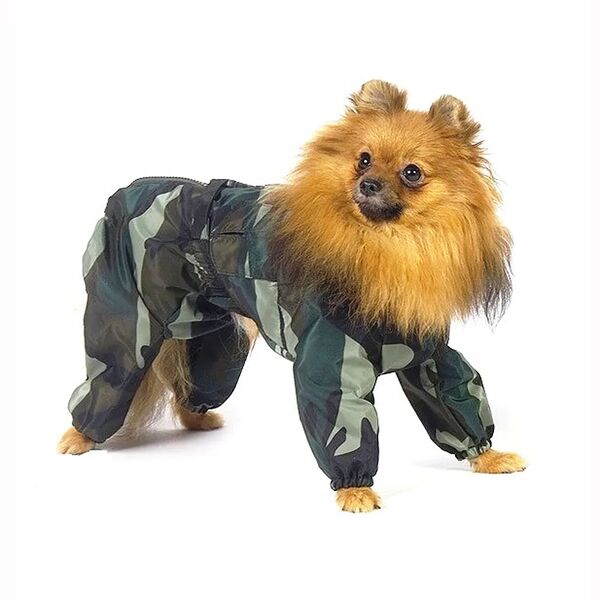 Комбинезон холодный для собак Шпиц M камуфляж (мальчик)