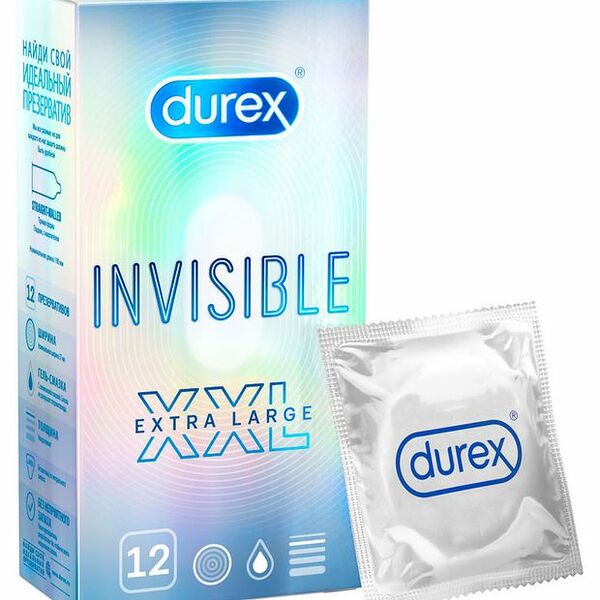 Презервативы Durex Invisible XXL ультратонкие увеличенного размера 12 шт