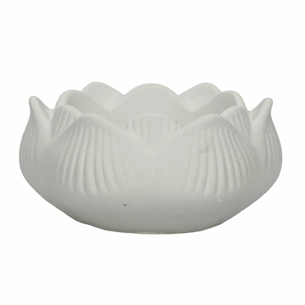 Подсвечник декоративный Лотос, 4.5х9 см, гипс, белый