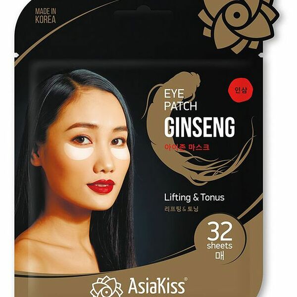 Патчи для области под глазами AsiaKiss с экстрактом женьшеня тканевые, 32 шт