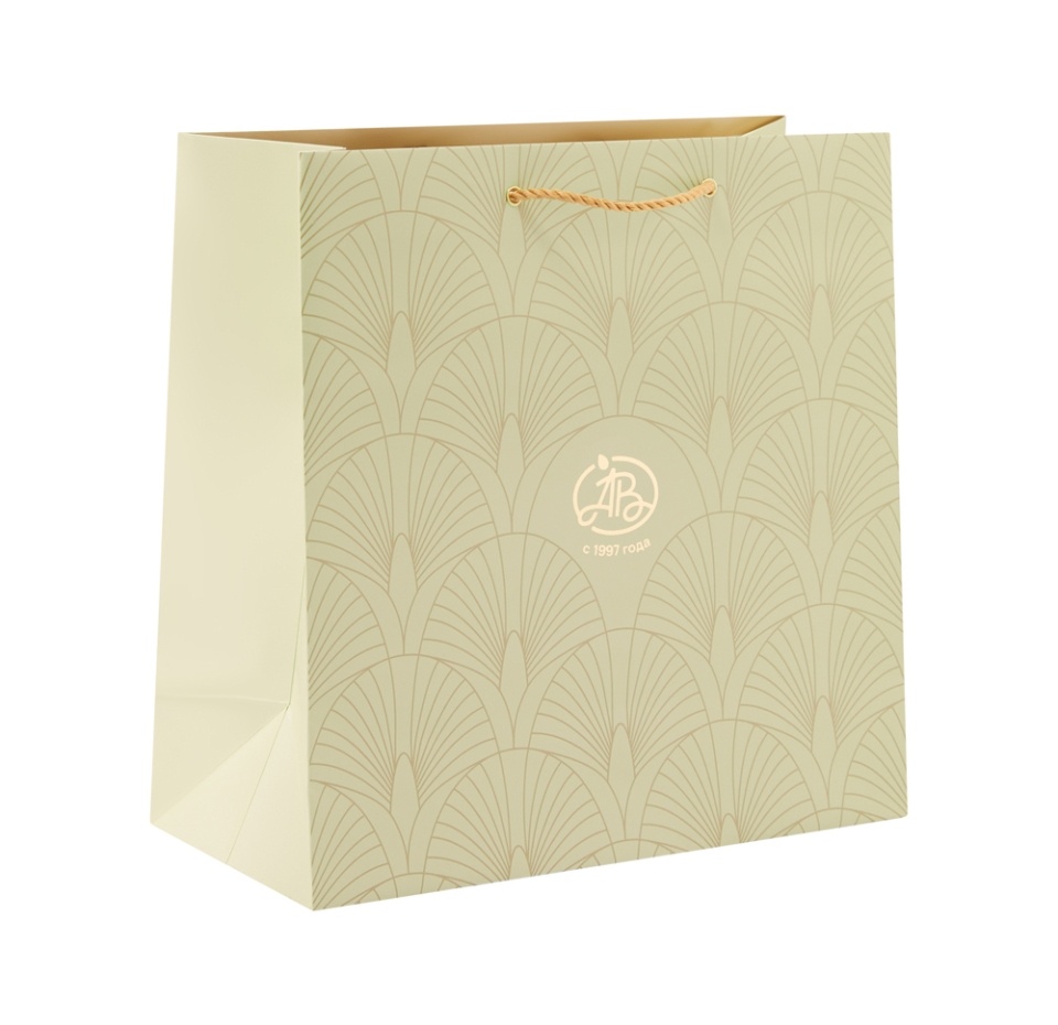 

Пакет подарочный Нежные мечты Азбука вкуса M, 30х30х14 см, фисташковый