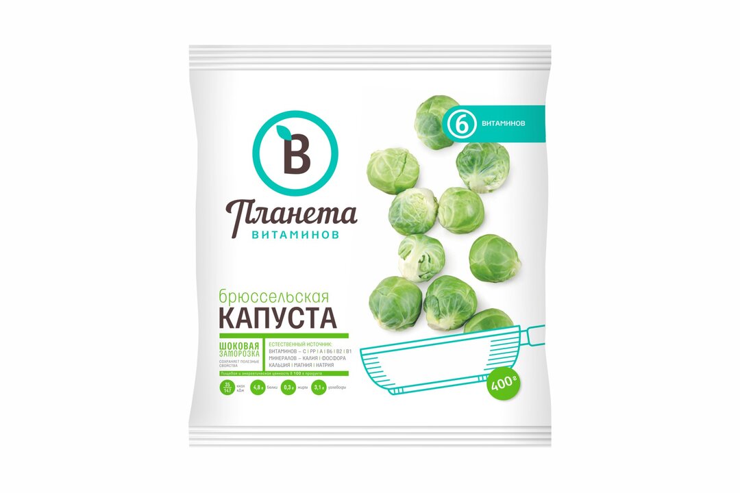 

Капуста брюссельская Планета Витаминов замороженная 400 г