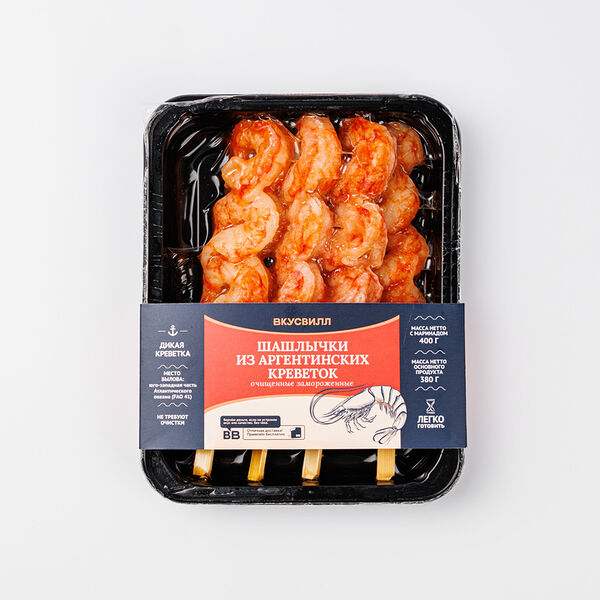 Шашлычки из креветок ВкусВилл Аргентинские 400 г
