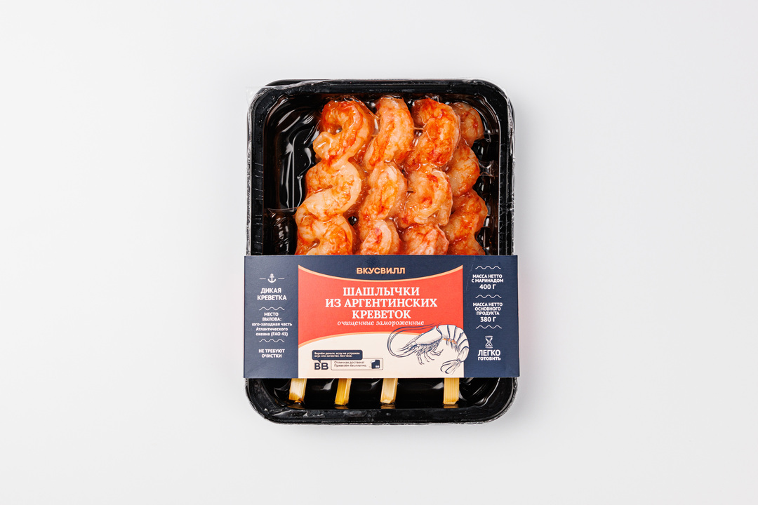 

Шашлычки из креветок ВкусВилл Аргентинские 400 г