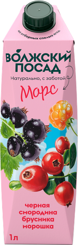

Морс Волжский Посад Черная смородина брусника морошка 1 л