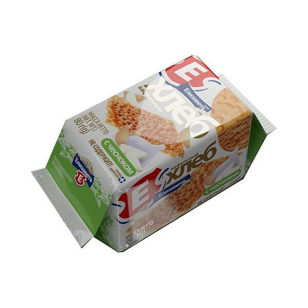 Хлебцы хрустящие Вафельный хлеб Елизавета с чесноком 80г