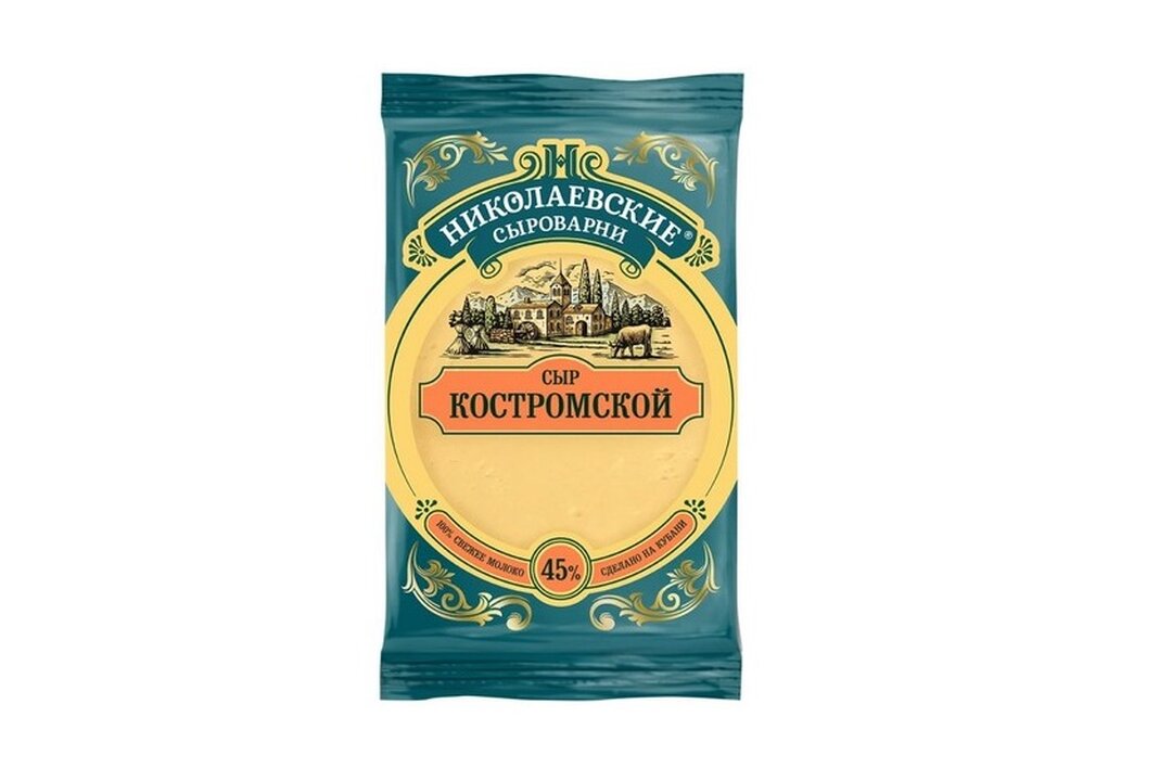 

Сыр Николаевские сыроварни Костромской 45% 180 г