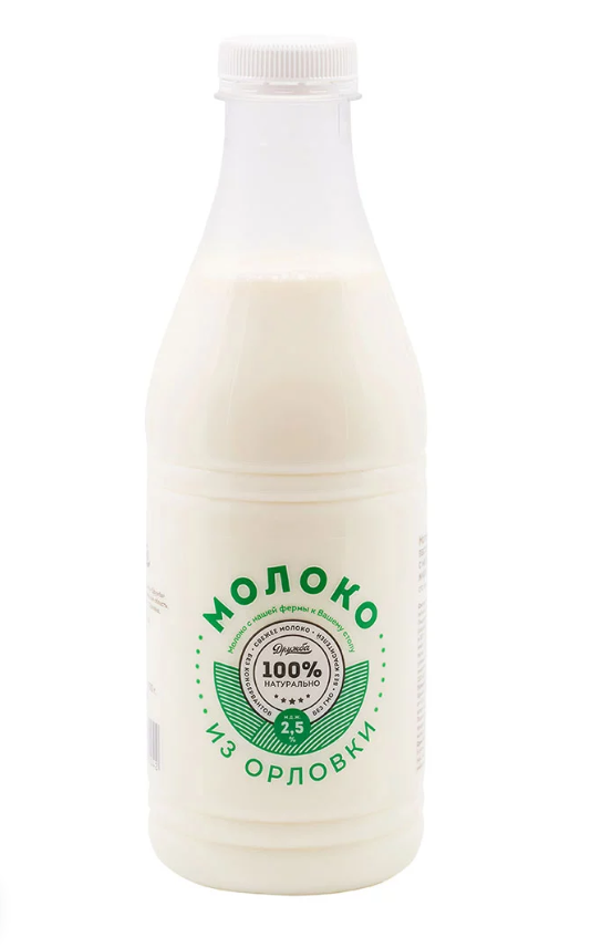 

Молоко пастеризованное Молоко из Орловки 2.5%, без змж, 930 г