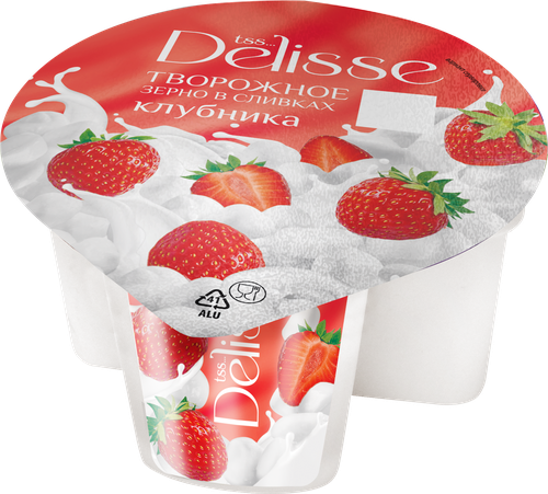 

Творожное зерно в сливках Delisse клубника 5%, без змж, 130 г