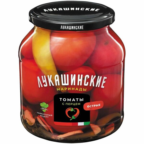 Томаты маринованные Лукашинские По-армянски с острым перцем и свеклой, 670 г