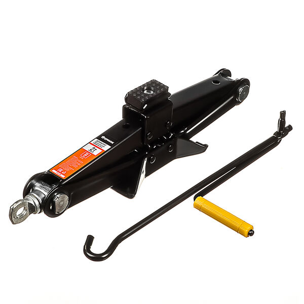 Ермак домкрат механический ромбический 2т, высота подъема 110-395мм, резиновая площадка