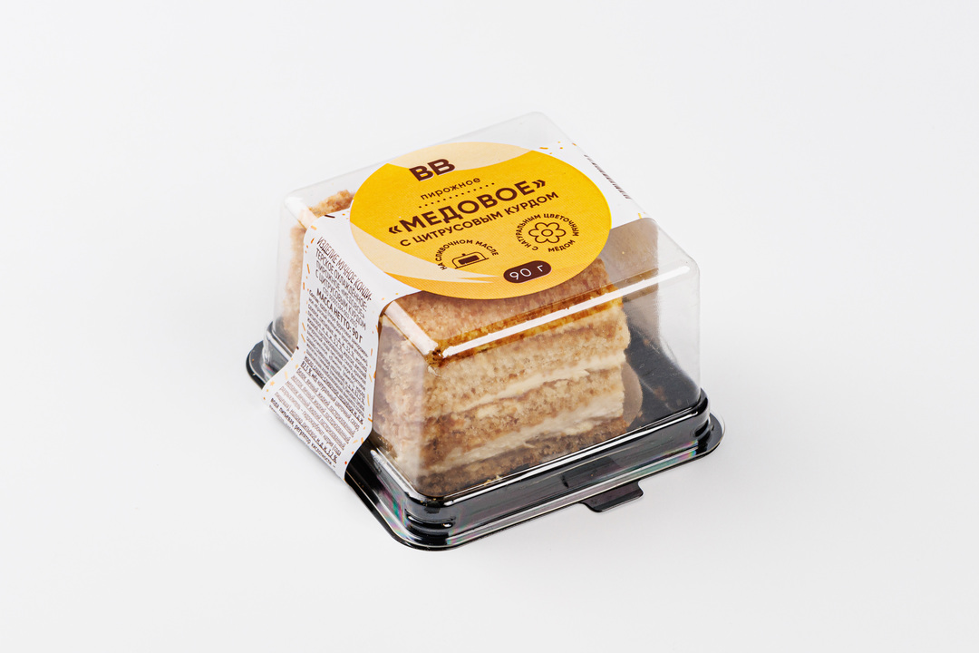 

Пирожное ВкусВилл Медовое с цитрусовым курдом 90 г