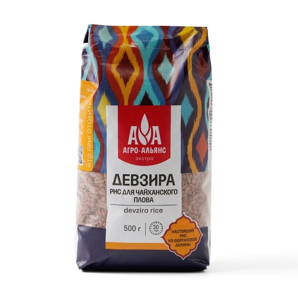 Рис Агро-Альянс Экстра Девзира Для чайханского плова 500 г