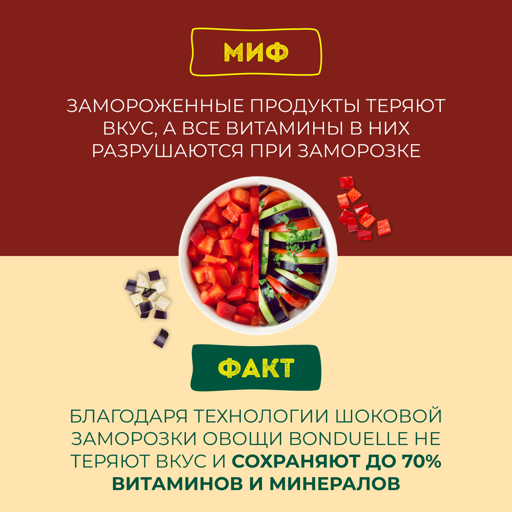 

Овощи Бондюэль Трио гриль, смесь замороженная 400 г