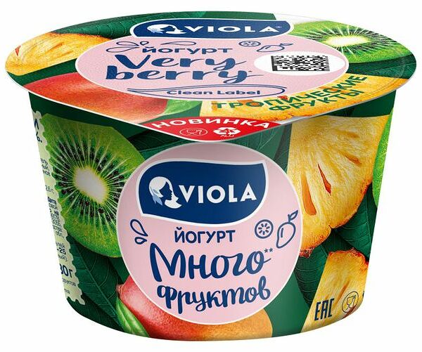 Йогурт Viola Very Berry с тропическими фруктами 2.6% 180 г