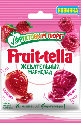 

Мармелад Fruit-tella жевательный клубника-малина с фруктовым пюре 36 г