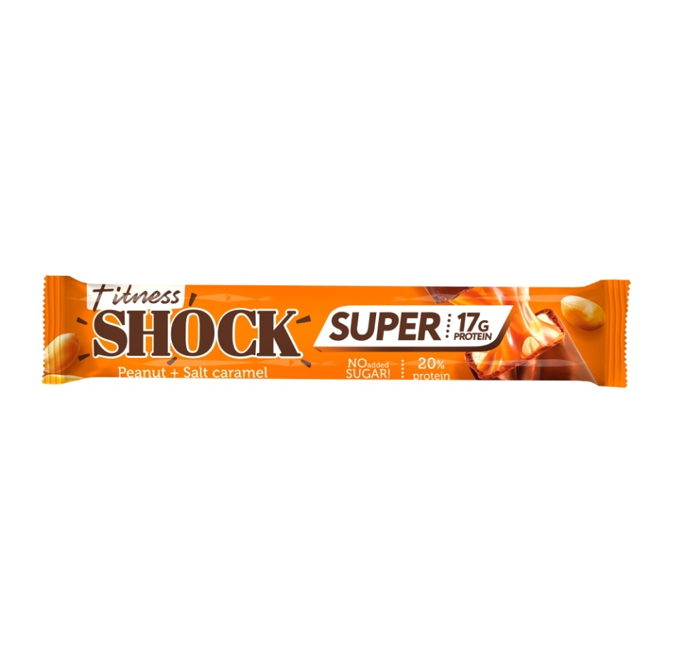 

Батончик протеиновый FitnesShock Hi Protein Арахис-соленая карамель 80 г