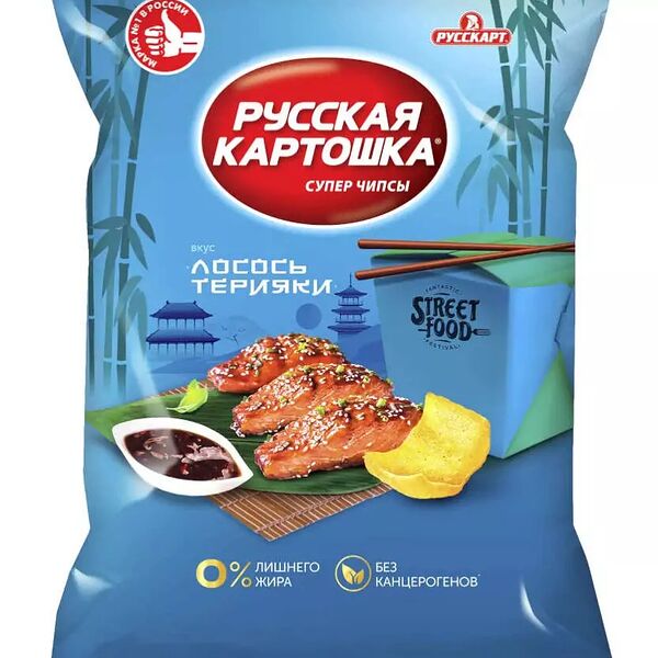Чипсы Русская картошка со вкусом Лосось терияки 105 г