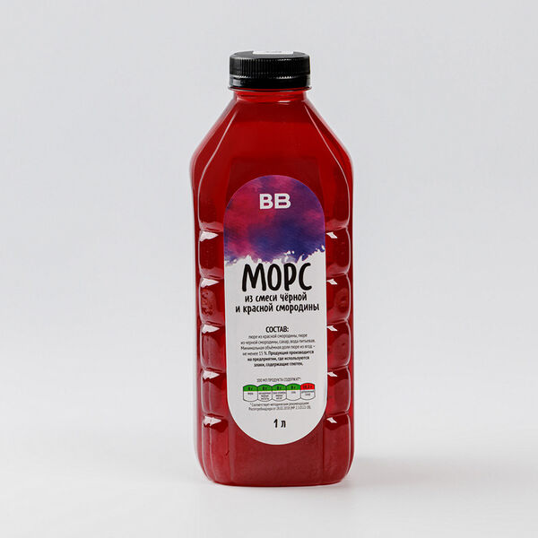 Морс из смеси черной и красной смородины, 1л