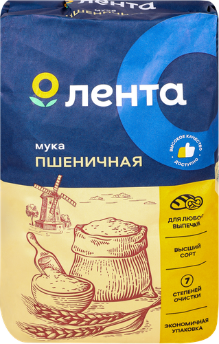 

Мука пшеничная Лента высший сорт 5 кг