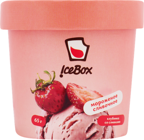 

Мороженое Cool Ice Box Клубника со сливками сливочное 6.6% без змж 65 г