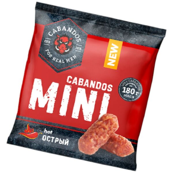 Колбаски Кабандос мини Острые ЦБ с/к в/с флоупак газ 0,06кг г/я Охл Белмит
