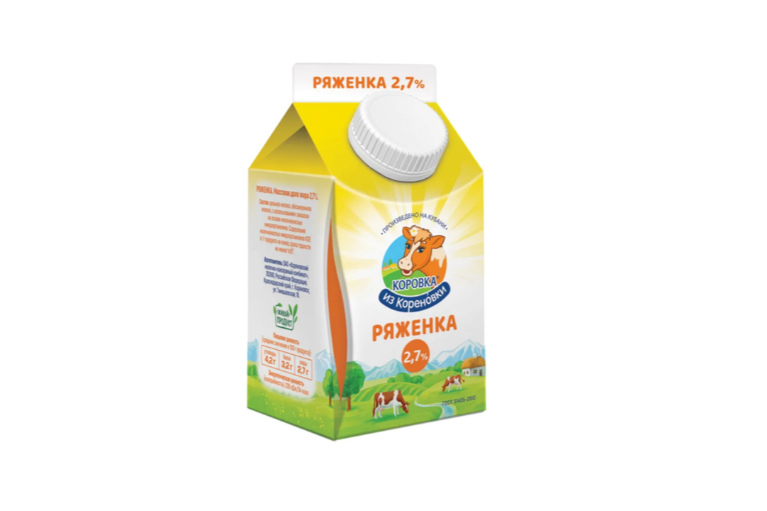 

Ряженка Коровка Из Кореновки 2.7% 450 г
