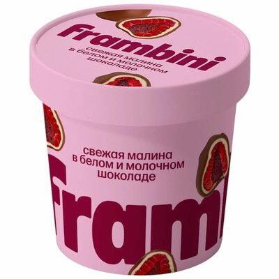 Малина замороженная Frambini в белом и молочном шоколаде 130 г