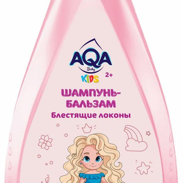 Шампунь-бальзам для девочек Aqa baby Kids Блестящие локоны 250 мл