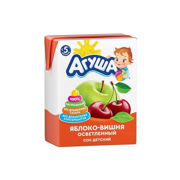 Сок Агуша яблоко и вишня восст паст с 5мес 0,2л ДП