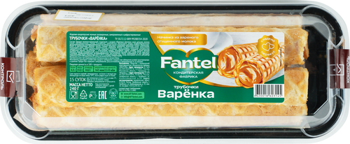 

Пирожное Fantel Варенка трубочки 240 г