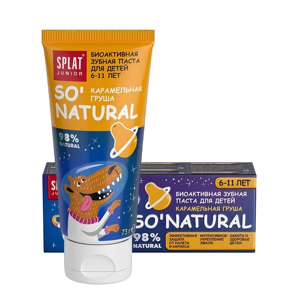 Зубная паста Splat Junior для детей 6-11 лет карамельная груша 73 г