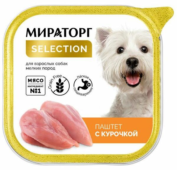 Влажный корм для собак Мираторг Selection Паштет с курочкой 100 г