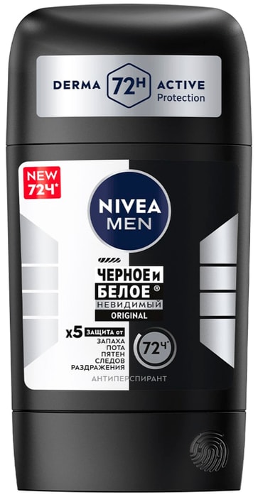 

Антиперспирант-стик Nivea Men Черное и Белое Невидимый Original 50 мл