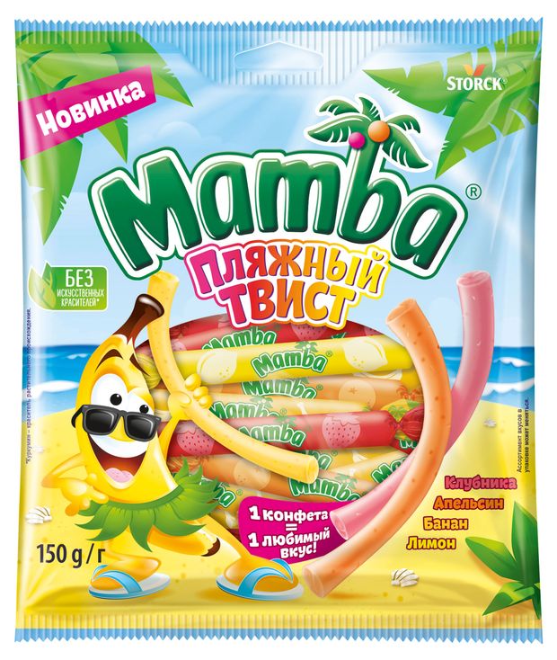 

Конфеты Mamba Пляжный Твист ассорти жевательные 150 г