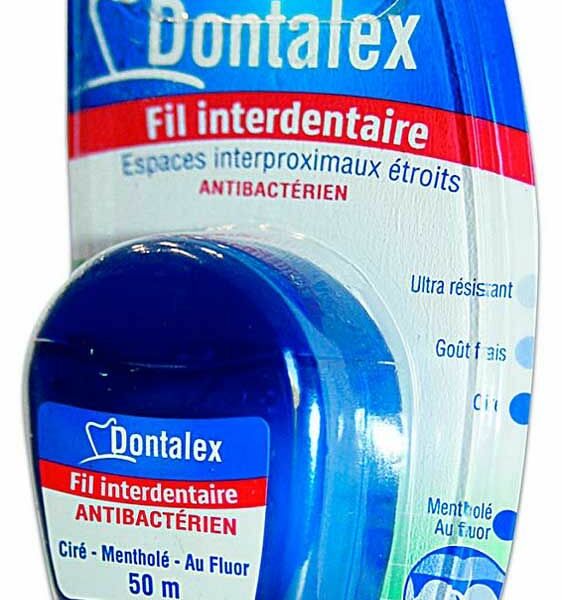 Зубная нить антибактериальная Dontalex с ментолом, 50 м