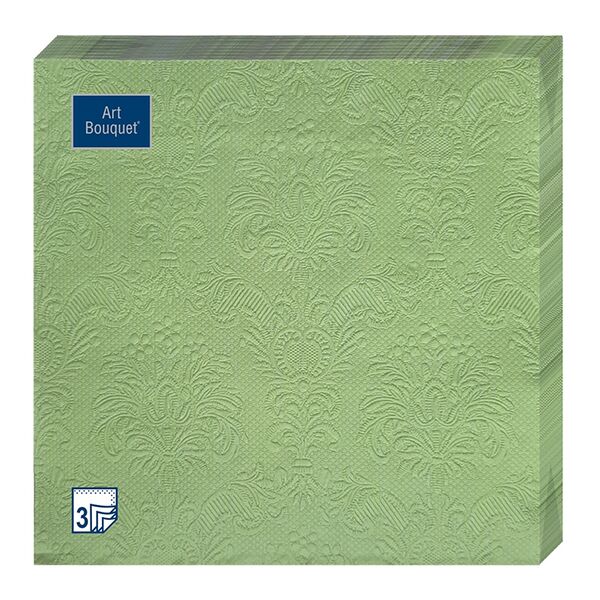 Салфетки бумажные Art Bouquet Зеленый палевый Барокко 33х33 см 3 слоя 16 шт.