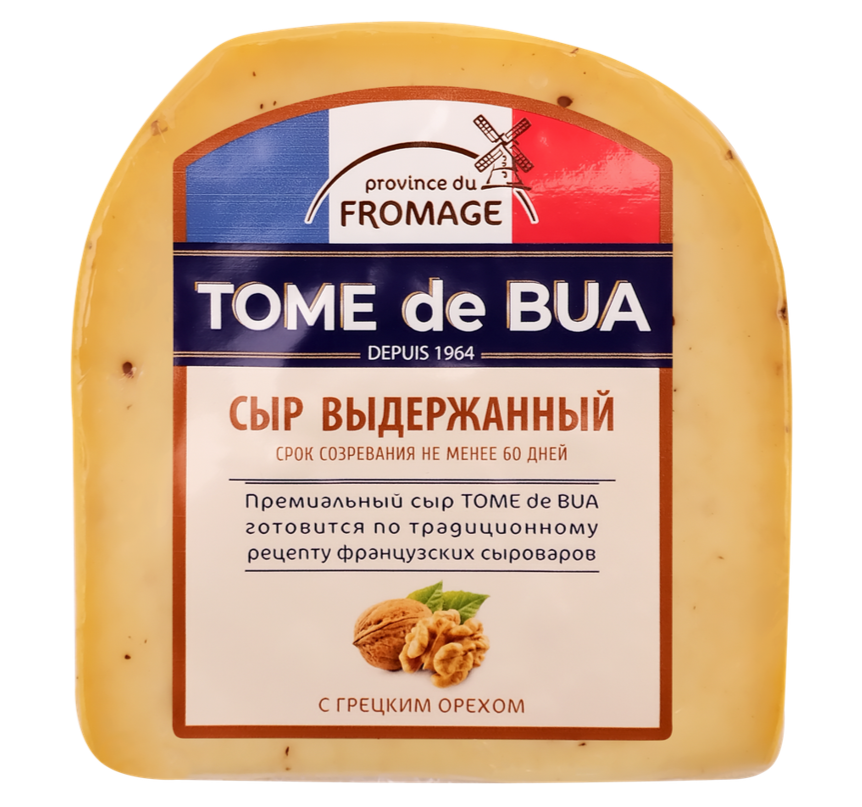 

Сыр полутвердый Province Du Fromage Tome de Bua с грецким орехом 41% 200 г