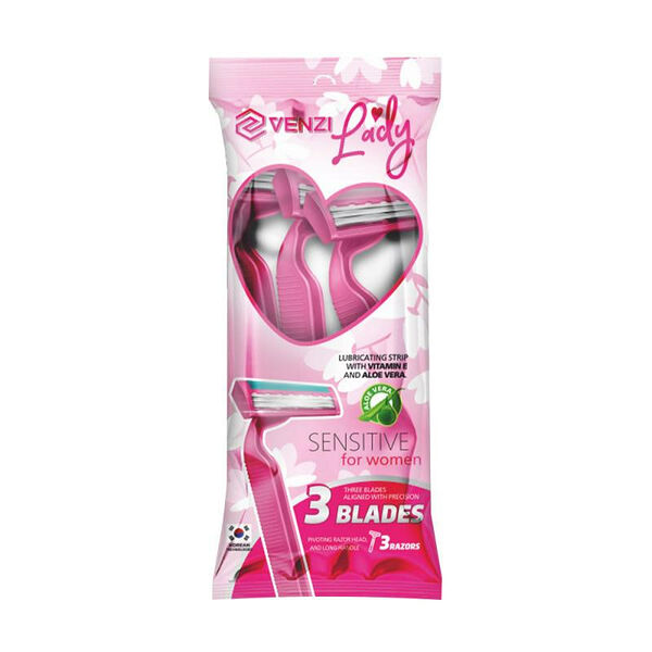 Станок для бритья одноразовый женский Venzi Lady S3, 3 шт