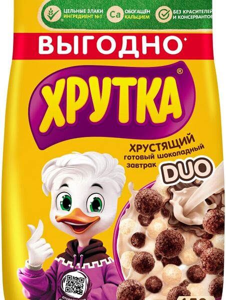 Готовый завтрак Хрутка Duo Шоколадный обогащенный кальцием 650г