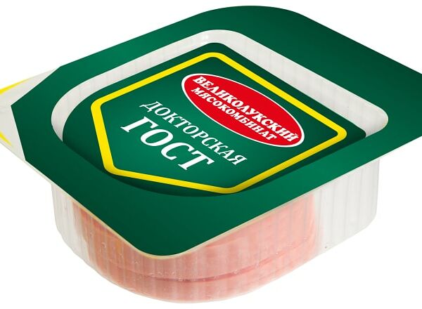 Колбаса вареная Великолукский Мясокомбинат Докторская, нарезка