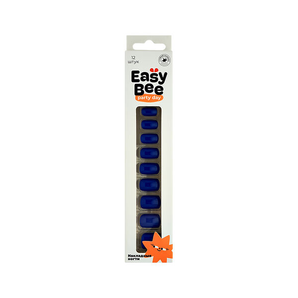 Набор накладных ногтей с клеевыми стикерами Easybee Nail Day Deep Blue (12 шт + клеевые стикеры 24 шт)