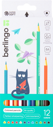 

Цветные карандаши Berlingo 12 цветов трехгранные
