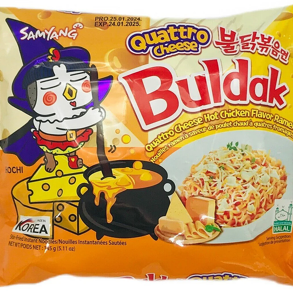 Лапша быстрого приготовления Samyang Buldak острая со вкусом курицы и 4 сыра 145 г