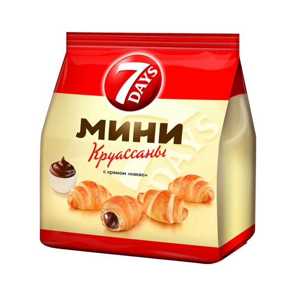 Мини круассаны 7 DAYS с кремом какао 265г