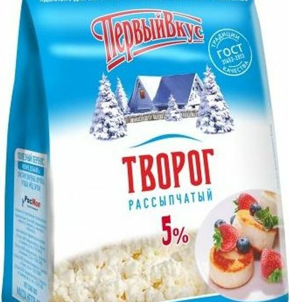 Творог Первый Вкус рассыпчатый 5% 350г