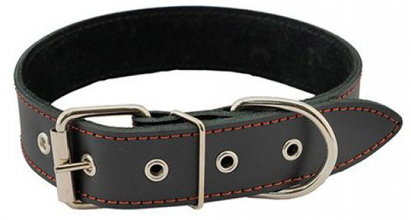 Ошейник для собак Homecat кожаный черный, 35 см